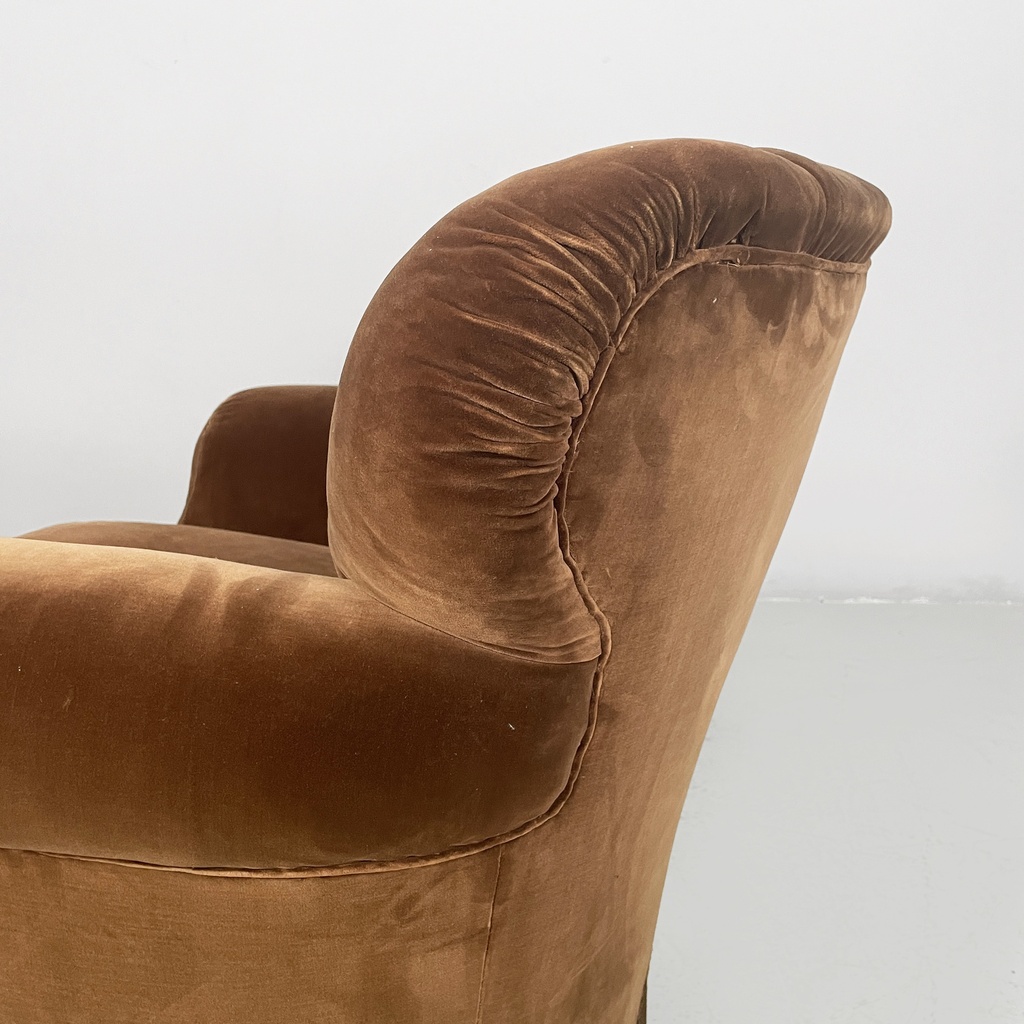 Poltrone in velluto marrone, 1930 ca.