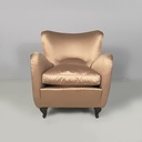 Poltrone in seta rosa beige, 1940 ca.