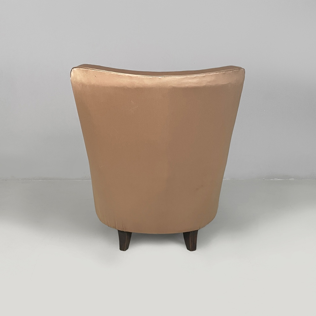 Poltrone in seta rosa beige, 1940 ca.