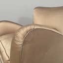 Poltrone in seta rosa beige, 1940 ca.