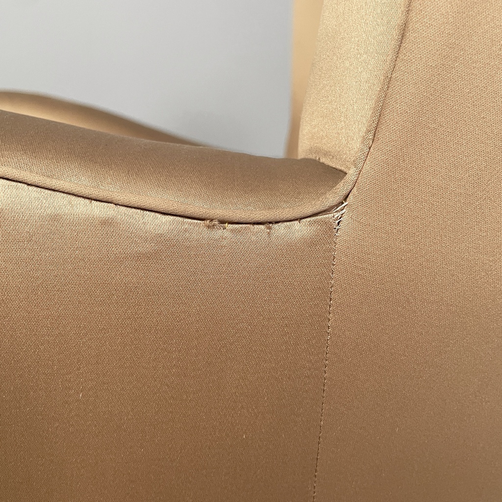 Poltrone in seta rosa beige, 1940 ca.