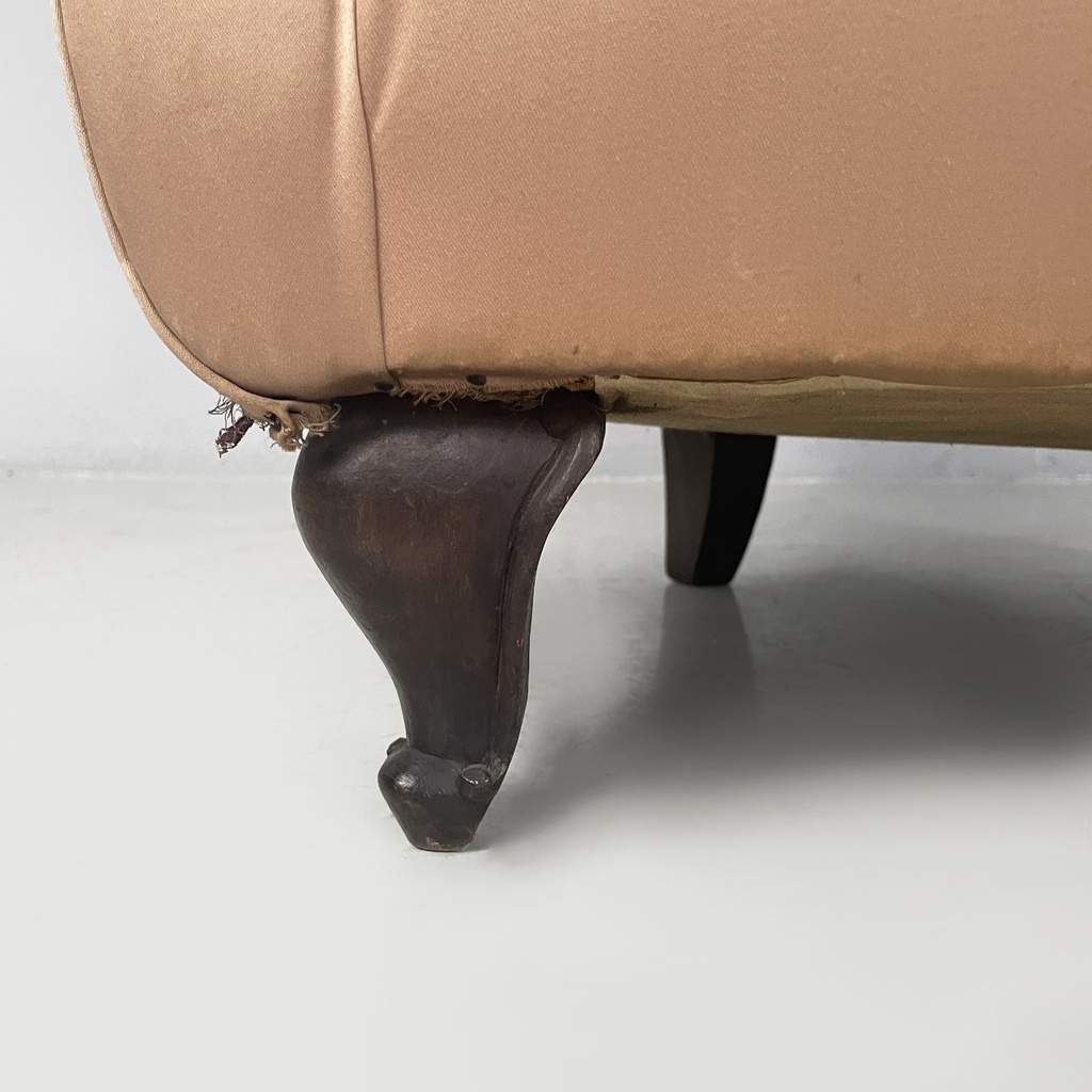 Poltrone in seta rosa beige, 1940 ca.