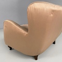 Divano in seta rosa beige, 1940 ca.