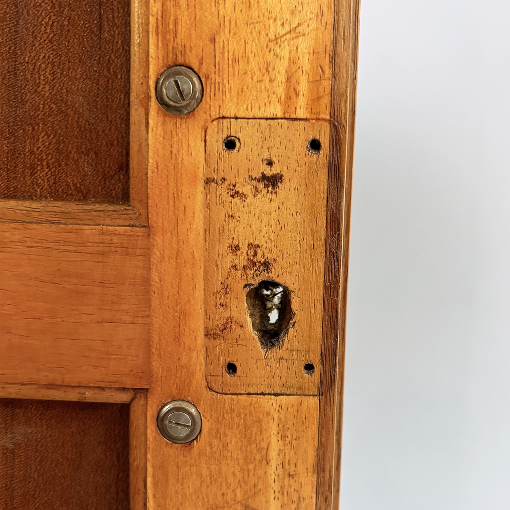 Armadio con specchio in legno, 1950 ca.