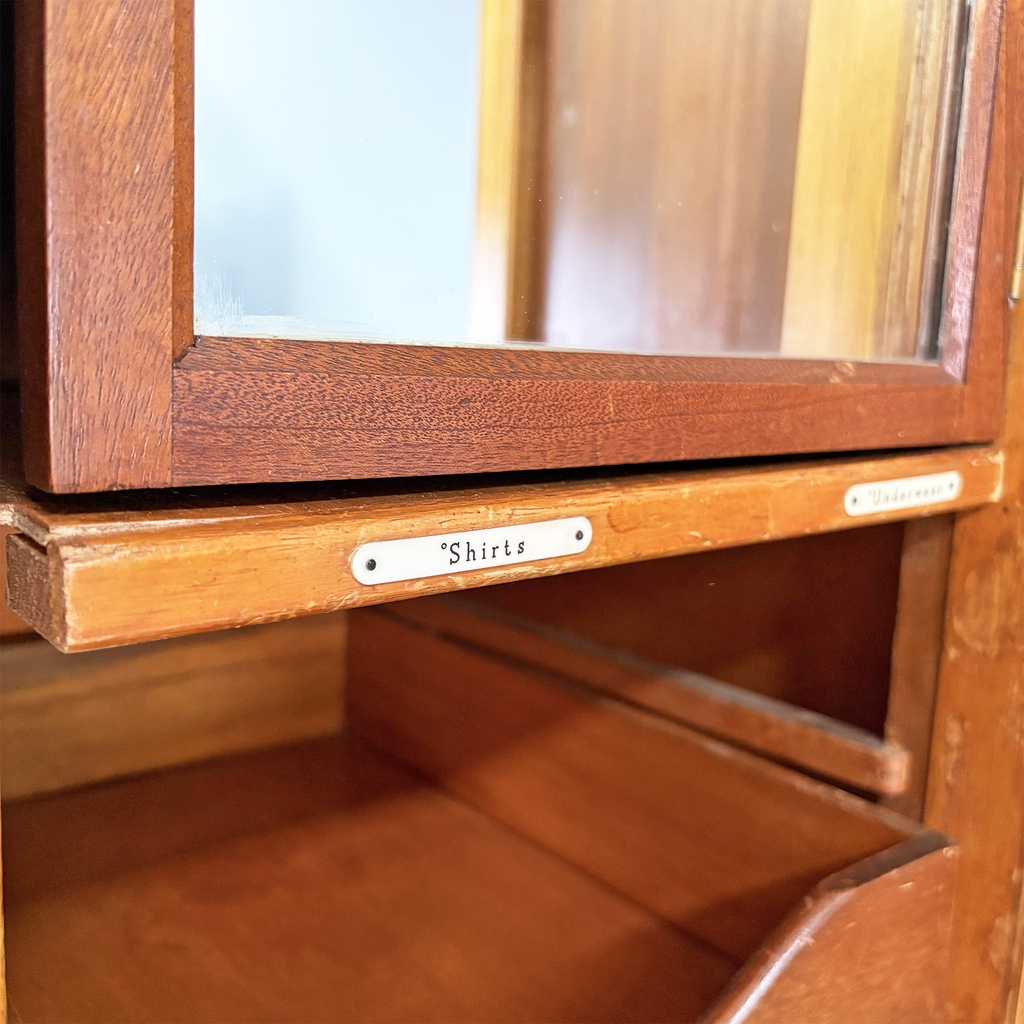 Armadio con specchio in legno, 1950 ca.