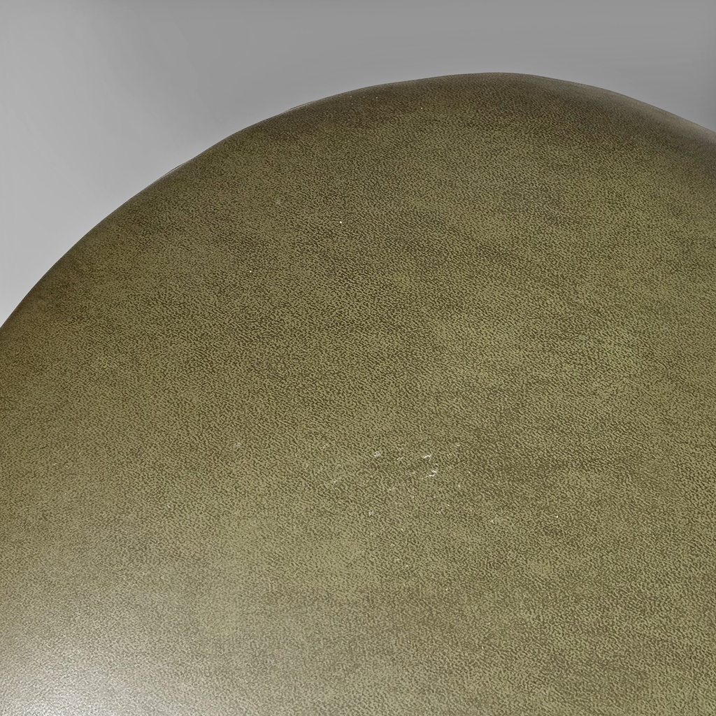 Pouf in similpelle verde, 1970 ca.