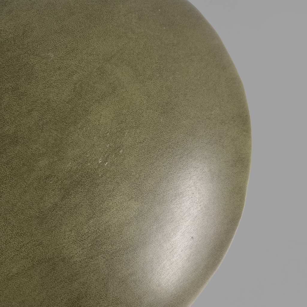 Pouf in similpelle verde, 1970 ca.