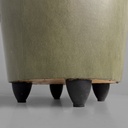 Pouf in similpelle verde, 1970 ca.