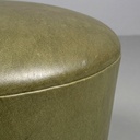 Pouf in similpelle verde, 1970 ca.