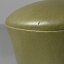 Pouf in similpelle verde, 1970 ca.