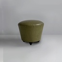 Pouf in similpelle verde, 1970 ca.