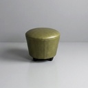 Pouf in similpelle verde, 1970 ca.