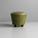 Pouf in similpelle verde, 1970 ca.