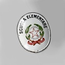 Insegna scuola elementare in lamiera smaltata, 1960 ca.