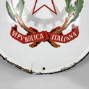 Insegna scuola elementare in lamiera smaltata, 1960 ca.