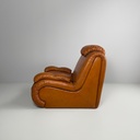 Poltrone in pelle marrone, 1970 ca.