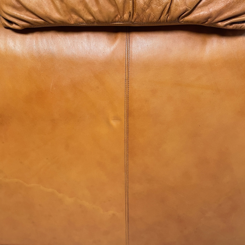 Poltrone in pelle marrone, 1970 ca.