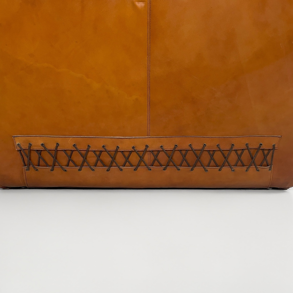 Poltrone in pelle marrone, 1970 ca.