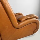 Poltrone in pelle marrone, 1970 ca.
