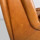Poltrone in pelle marrone, 1970 ca.
