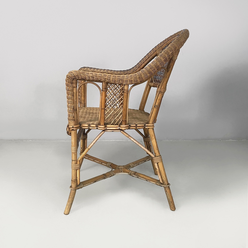 Sedie in rattan e rattan azzurro, inizio 1900 ca.