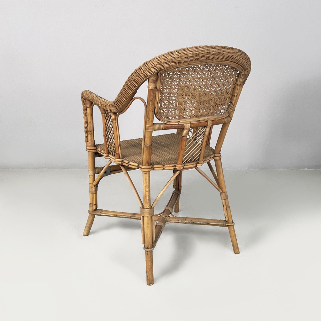 Sedie in rattan e rattan azzurro, inizio 1900 ca.