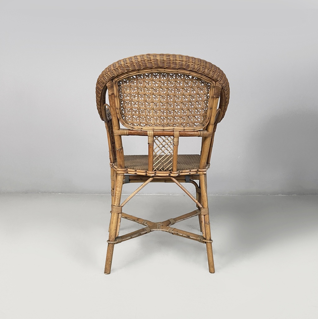 Sedie in rattan e rattan azzurro, inizio 1900 ca.
