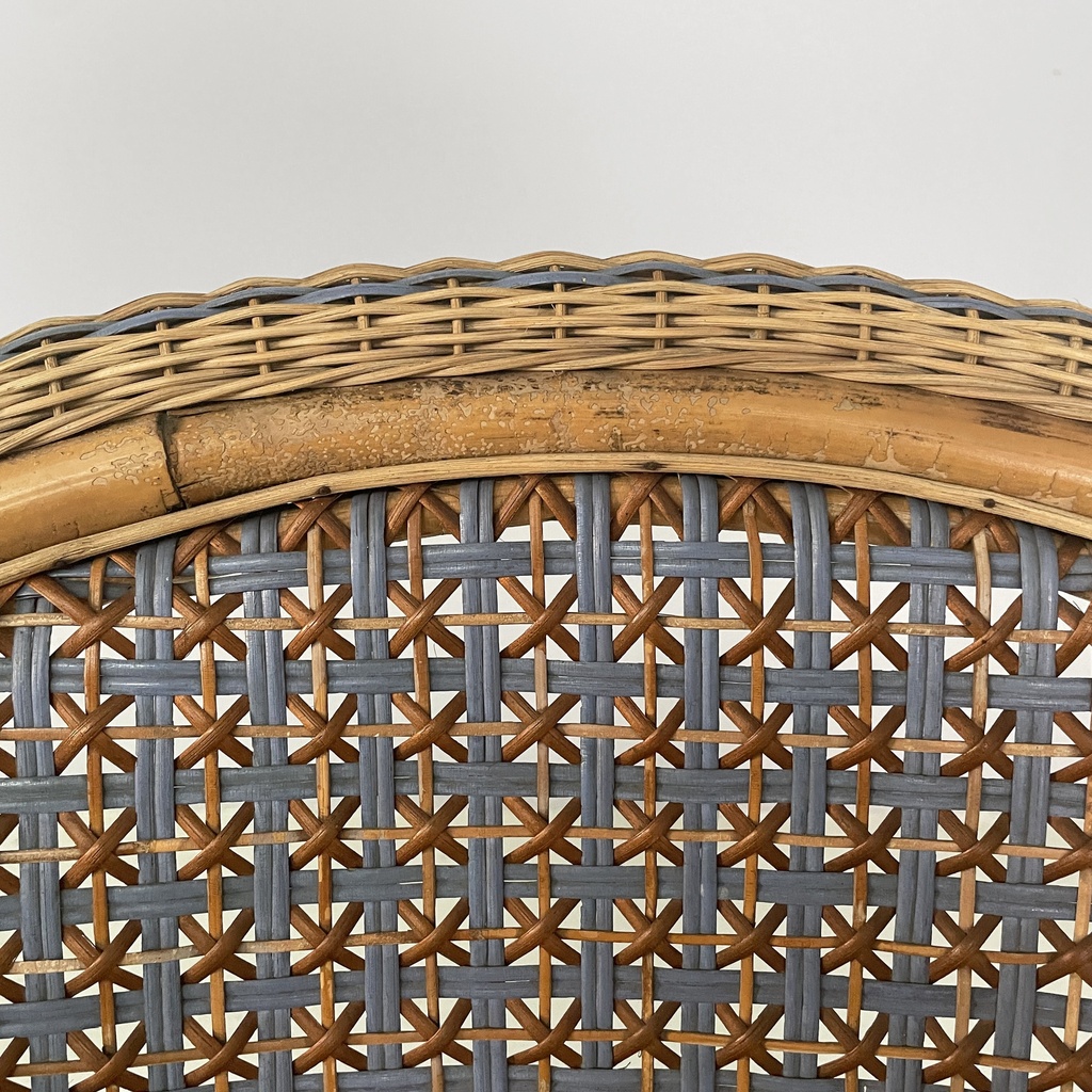 Sedie in rattan e rattan azzurro, inizio 1900 ca.