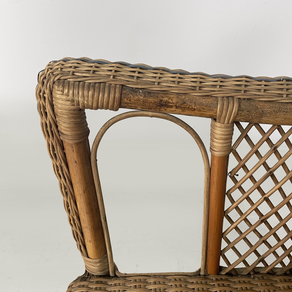 Sedie in rattan e rattan azzurro, inizio 1900 ca.