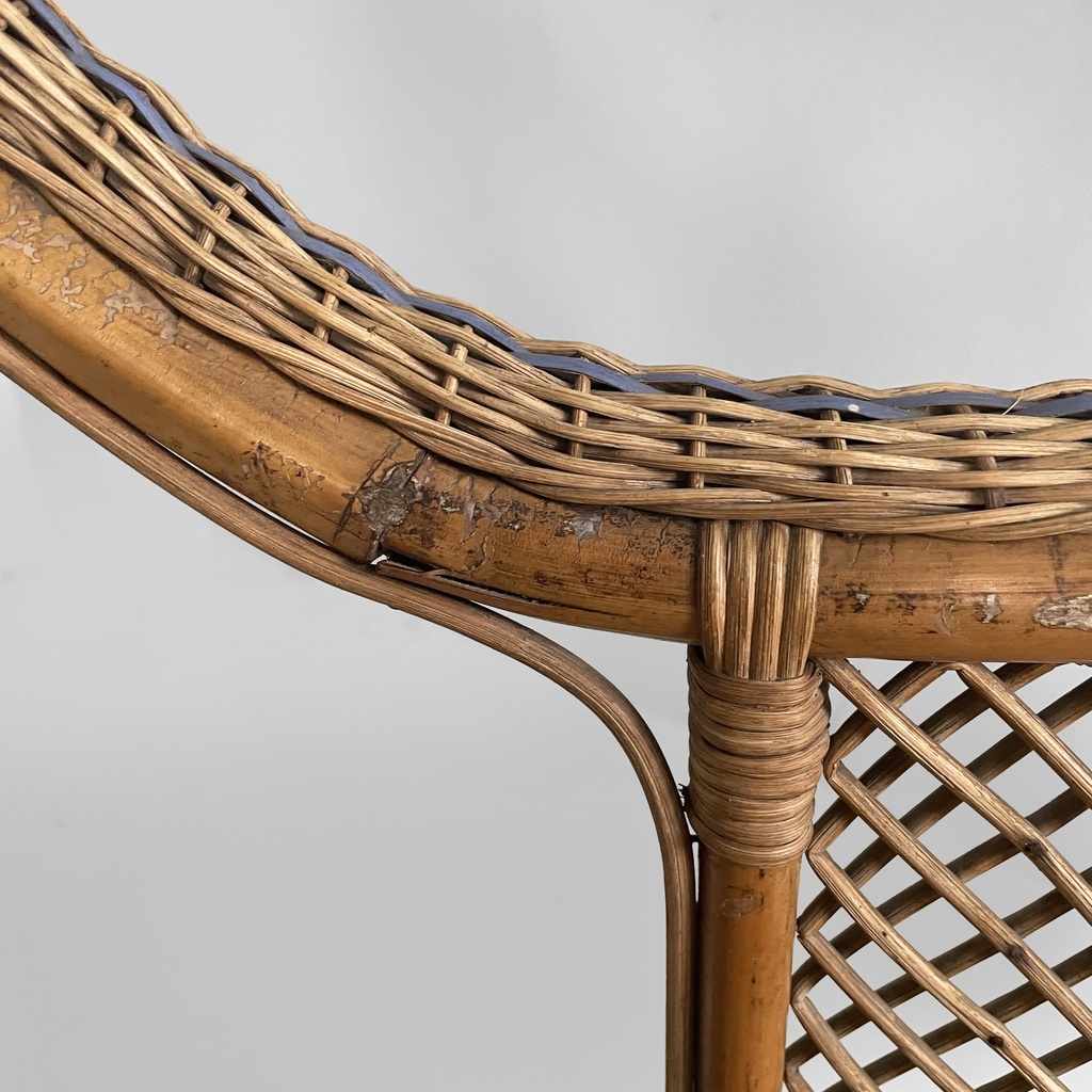 Sedie in rattan e rattan azzurro, inizio 1900 ca.