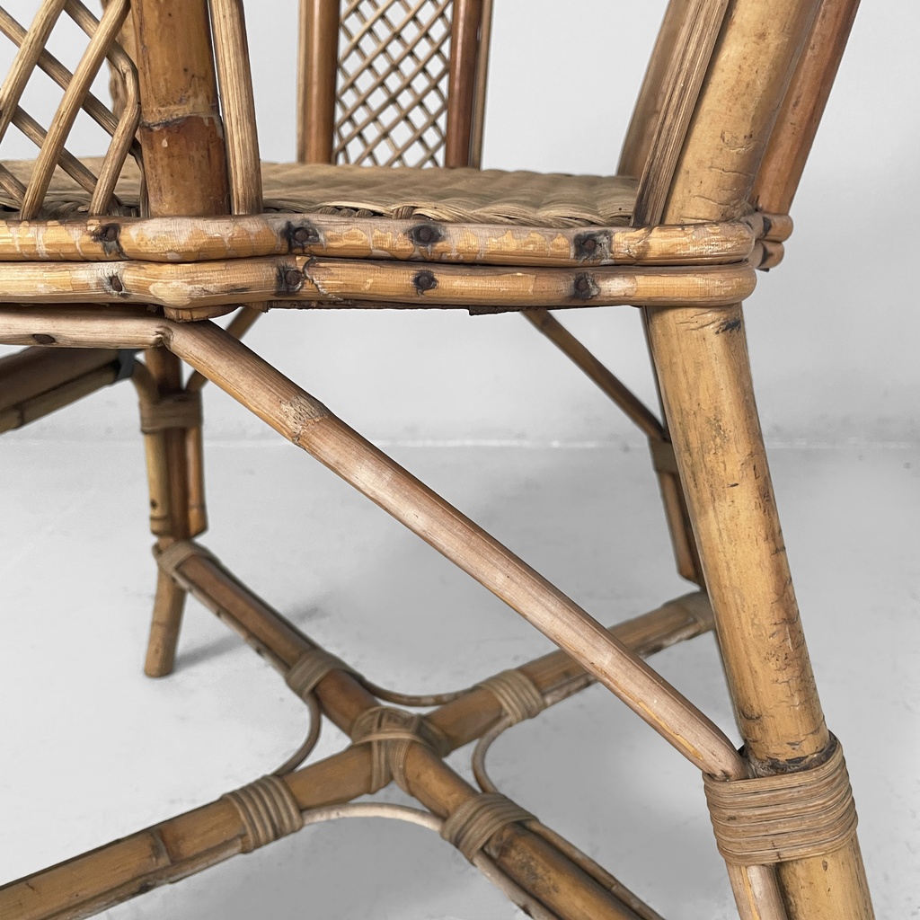 Sedie in rattan e rattan azzurro, inizio 1900 ca.