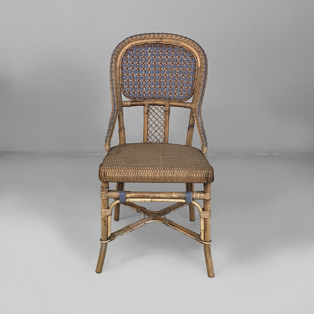 Sedie in rattan e rattan azzurro, inizio 1900 ca.
