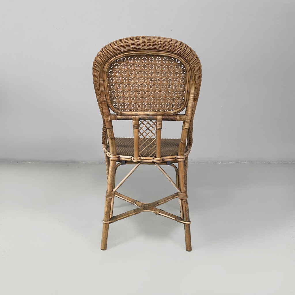 Sedie in rattan e rattan azzurro, inizio 1900 ca.