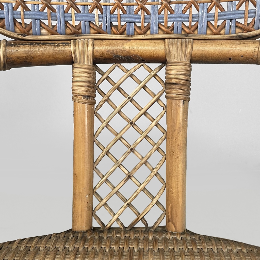 Sedie in rattan e rattan azzurro, inizio 1900 ca.