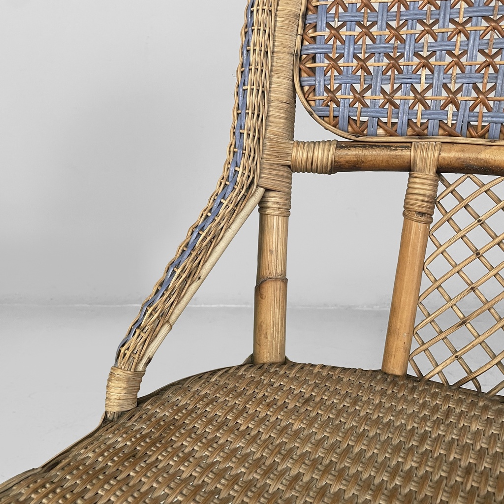 Sedie in rattan e rattan azzurro, inizio 1900 ca.