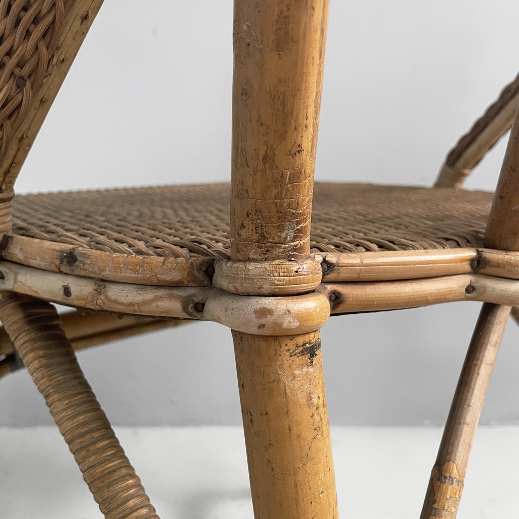 Sedie in rattan e rattan azzurro, inizio 1900 ca.
