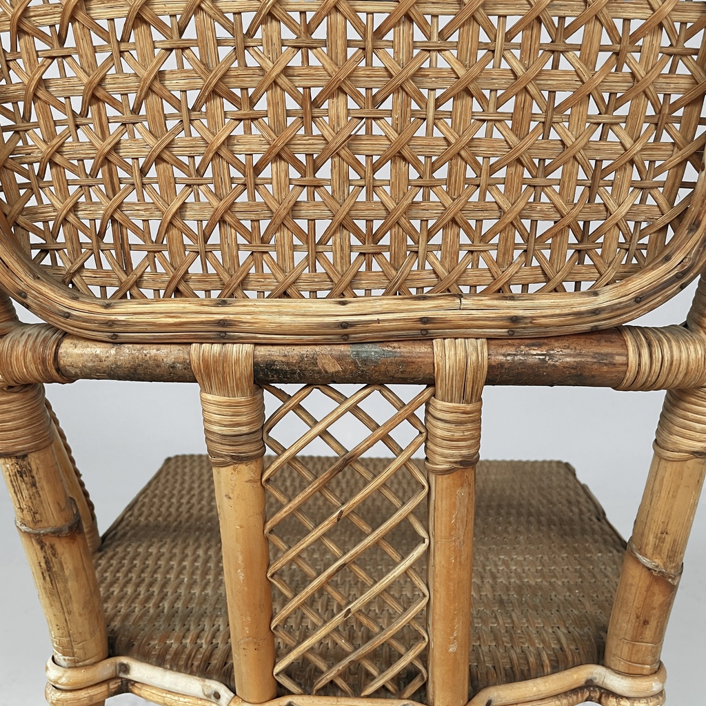 Sedie in rattan e rattan azzurro, inizio 1900 ca.