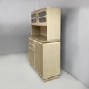 Credenza in legno beige e vetro, 1940 ca.