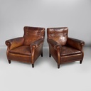 Poltrone in pelle marrone, 1920 ca.