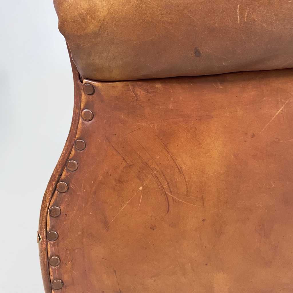 Poltrone in pelle marrone, 1920 ca.