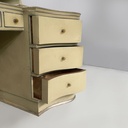 Consolle da trucco con specchio e sgabello in legno, 1930 ca.