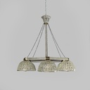 Lampadario in vetro e ottone, 1930 ca.