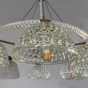Lampadario in vetro e ottone, 1930 ca.