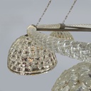 Lampadario in vetro e ottone, 1930 ca.