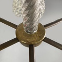 Lampadario in vetro e ottone, 1930 ca.
