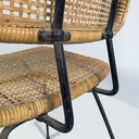 Sedie in metallo e rattan, 1960 ca.
