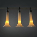 Lampadari in vetro opalino e metallo, 1970 ca. 