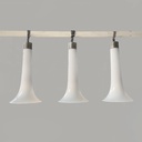 Lampadari in vetro opalino e metallo, 1970 ca. 