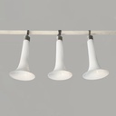 Lampadari in vetro opalino e metallo, 1970 ca. 