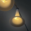 Lampadari in vetro opalino e metallo, 1970 ca. 